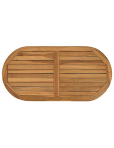 Piano del tavolo Ovale Legno di teak solido Naturale 2