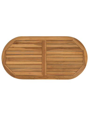 Piano del tavolo Ovale Legno di teak solido Naturale
