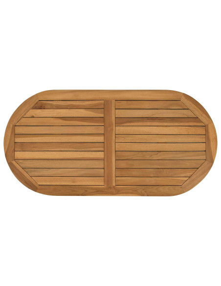 Piano del tavolo Ovale Legno di teak solido Naturale