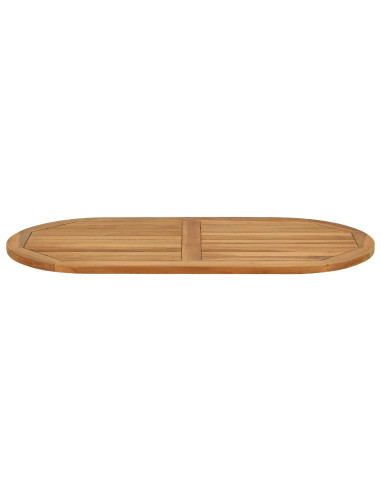 Piano del tavolo Ovale Legno di teak solido Naturale