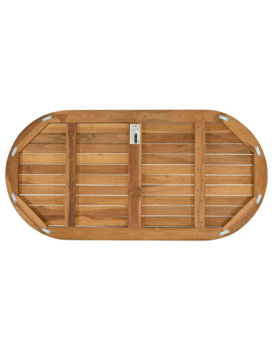 Piano del tavolo Ovale Legno di teak solido Naturale