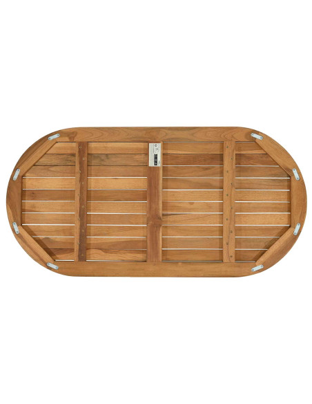 Piano del tavolo Ovale Legno di teak solido Naturale
