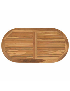Piano del tavolo Ovale Legno di teak solido Naturale 2