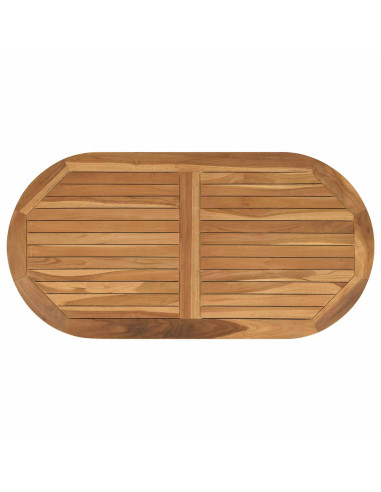Piano del tavolo Ovale Legno di teak solido Naturale