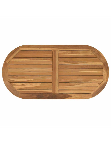 Piano del tavolo Ovale Legno di teak solido Naturale