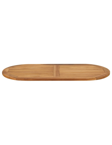 Piano del tavolo Ovale Legno di teak solido Naturale