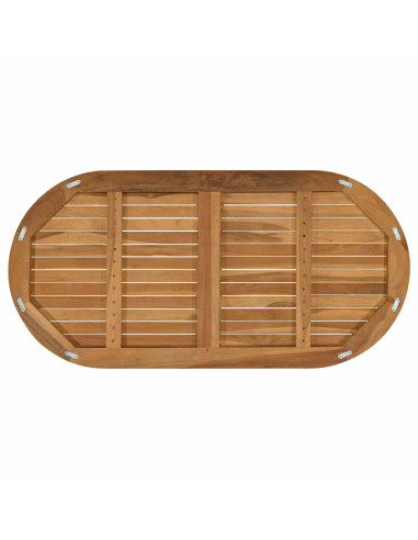 Piano del tavolo Ovale Legno di teak solido Naturale