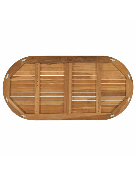 Piano del tavolo Ovale Legno di teak solido Naturale