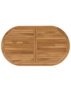 Piano del tavolo Ovale Legno di teak solido Naturale 2