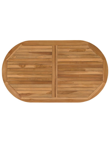 Piano del tavolo Ovale Legno di teak solido Naturale