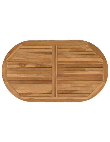 Piano del tavolo Ovale Legno di teak solido Naturale