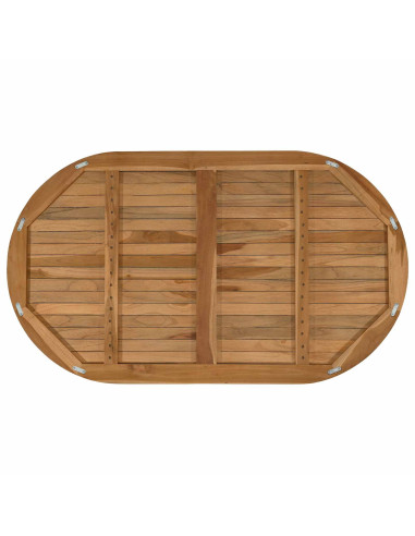 Piano del tavolo Ovale Legno di teak solido Naturale