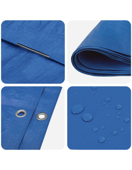 Telo con Occhielli Blu 4 x 4 m 260 gsm PE