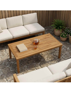 Piano del tavolo Rettangolare Legno di teak solido Naturale