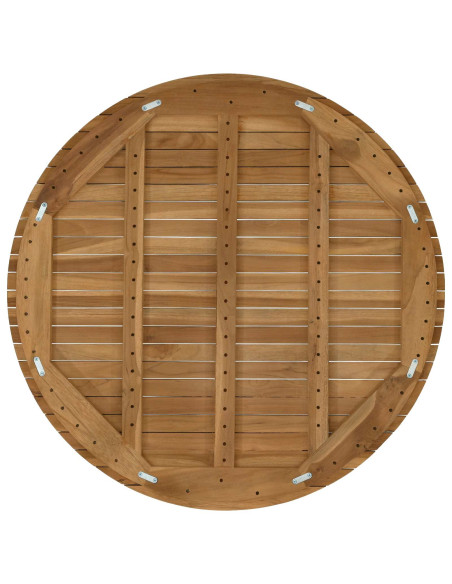 Piano del tavolo Ø 90 x 3,5 Rotondo Legno di teak solido