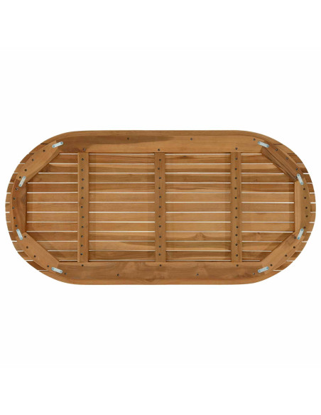 Piano del tavolo 110 x 55 x 3,5 cm Ovale Legno di teak solido