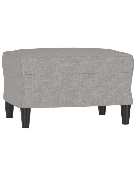 Poltrona con Poggiapiedi Grigio Chiaro 60 cm in Tessuto
