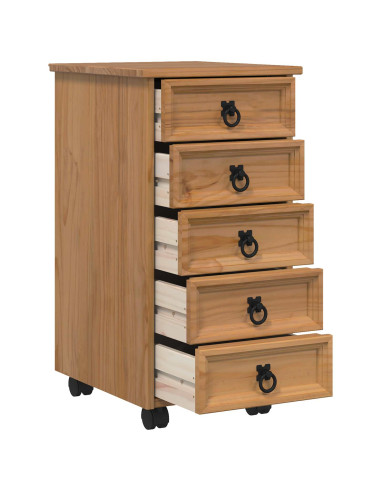 Armadietto Rotolante con Cassetti CORONA Marrone Miele