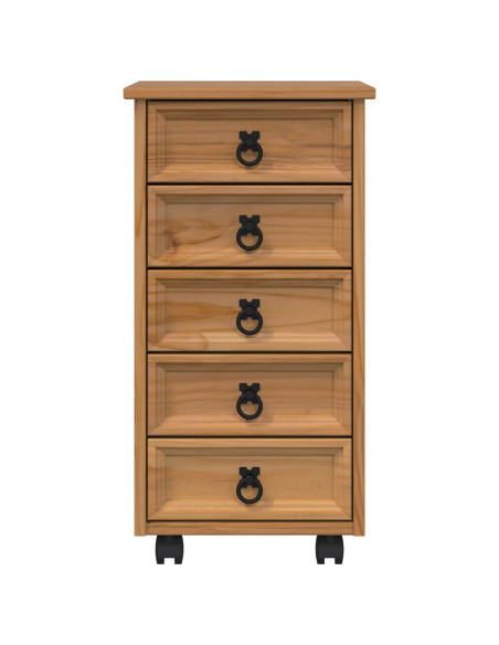 Armadietto Rotolante con Cassetti CORONA Marrone Miele