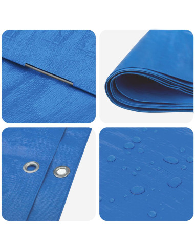 Telo con Occhielli Blu 4 x 4 m 180 gsm PE