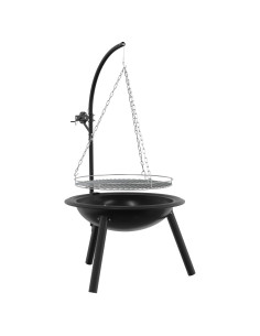 Braciere con griglia regolabile ⌀55,5 x 107,5 cm Acciaio Nero 2
