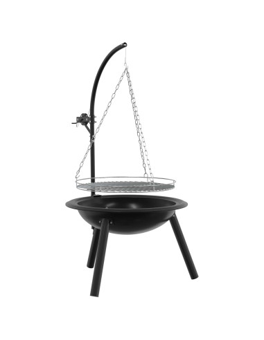 Braciere con griglia regolabile ⌀55,5 x 107,5 cm Acciaio Nero
