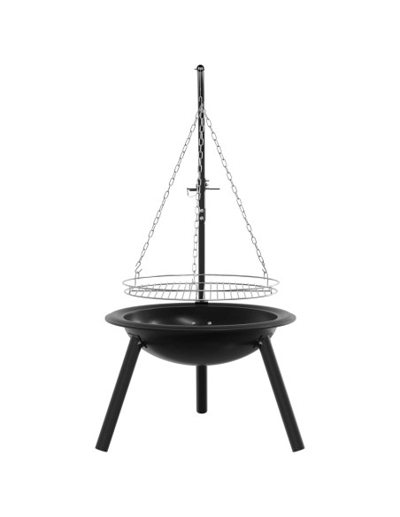 Braciere con griglia regolabile ⌀55,5 x 107,5 cm Acciaio Nero