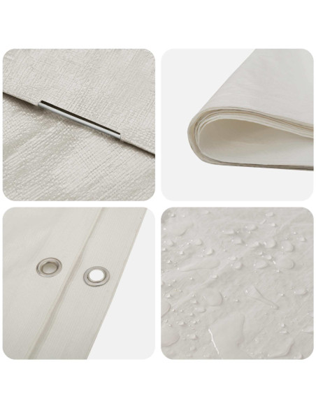 Telo con Occhielli Bianco 3 x 6 m 90 gsm PE