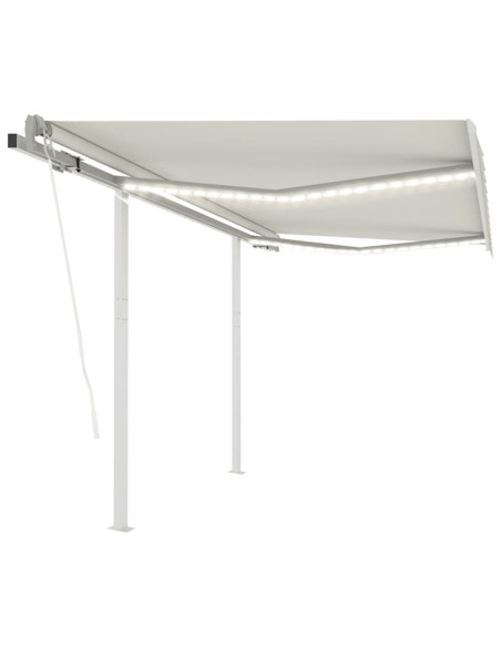 Tenda da Sole Automatica Sensore Vento e LED 3,5x2,5 m Crema