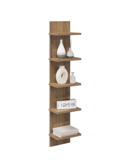Scaffale da parete 2 pz Rovere Artigianale 22 x 15 x 100 cm
