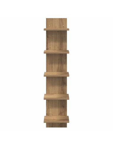 Scaffale da parete 2 pz Rovere Artigianale 22 x 15 x 100 cm
