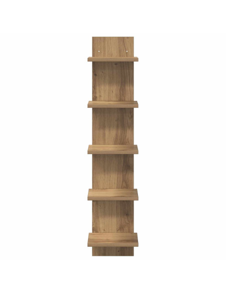 Scaffale da parete 2 pz Rovere Artigianale 22 x 15 x 100 cm