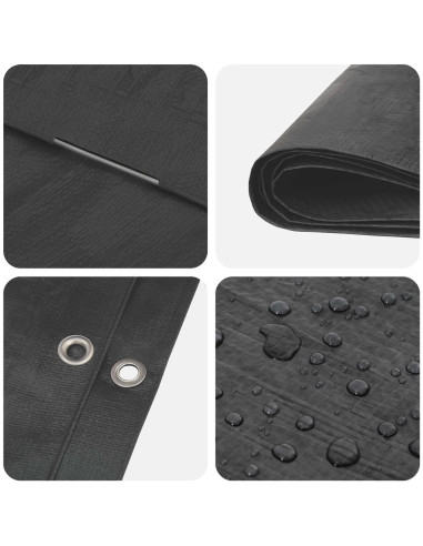 Telo con Occhielli Grigio Antracite 8 x 10 m 90 gsm PE
