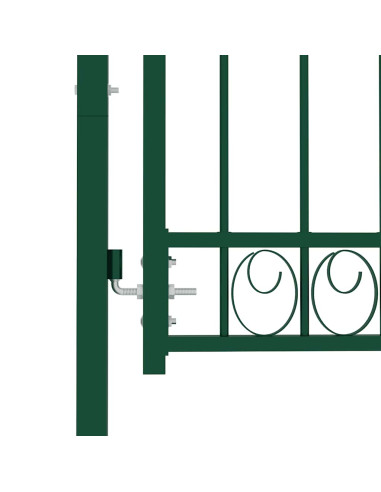 Cancello per recinzione EMMEN con punte in acciaio 103x109,5 cm verde