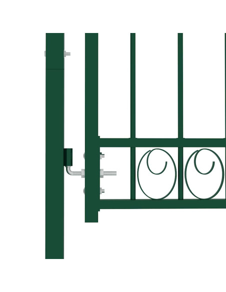 Cancello per recinzione EMMEN con punte in acciaio 103x109,5 cm verde