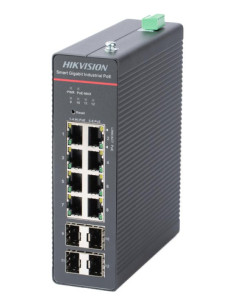 HIKVISION SWITCH INDUSTRIALE SMART MANAGED GIGABIT HI-POE 8 PORTS