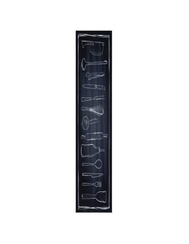 Tappeto da Cucina Nero 300 x 60 cm Velluto