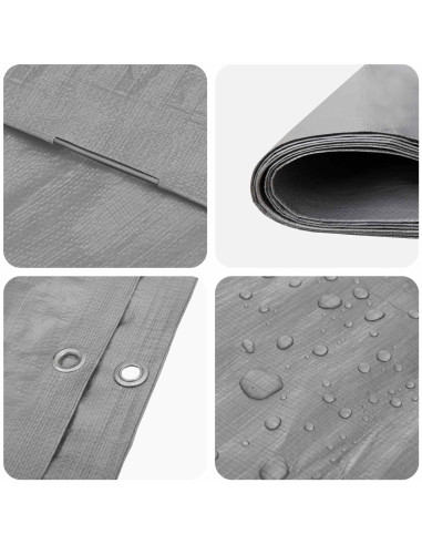 Telo con Occhielli Grigio Chiaro 8 x 10 m 180 gsm PE