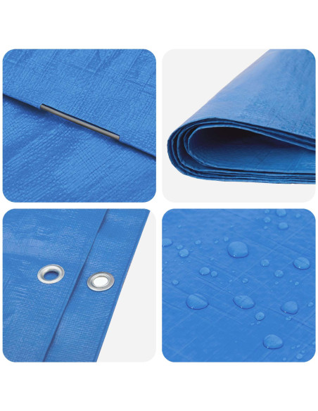 Telo con Occhielli Blu 6 x 10 m 90 gsm PE
