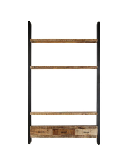 Libreria 118x30x200 cm in Legno Massello di Mango Grezzo