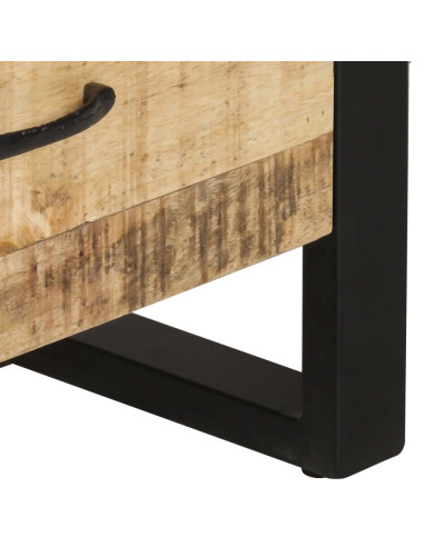 Libreria 118x30x200 cm in Legno Massello di Mango Grezzo