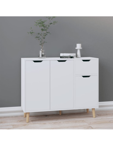 Credenza Bianca 90x30x72 cm in Legno Multistrato