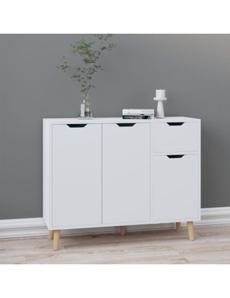 Credenza Bianca 90x30x72 cm in Legno Multistrato