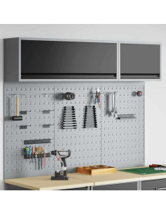 Set di armadi per attrezzi con lo scaffale 5 pz Nero