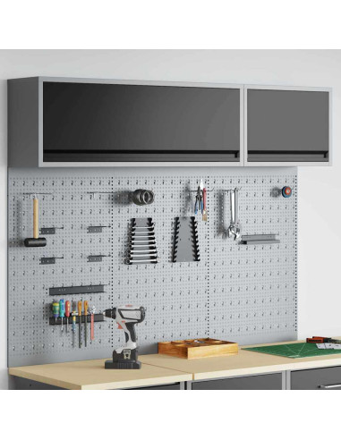 Set di armadi per attrezzi con lo scaffale 5 pz Nero