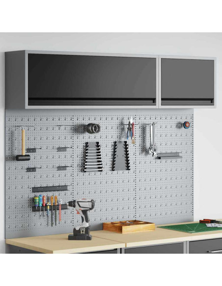 Set di armadi per attrezzi con lo scaffale 5 pz Nero