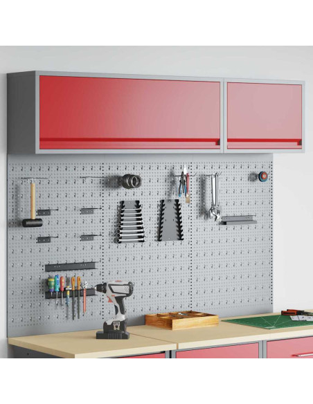 Set di armadi per attrezzi con lo scaffale 5 pz Rosso