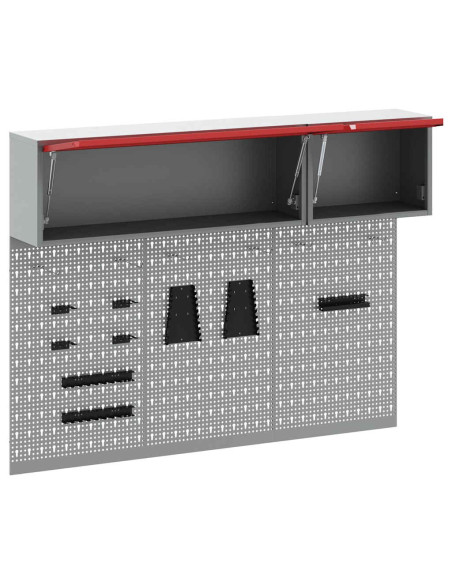 Set di armadi per attrezzi con lo scaffale 5 pz Rosso