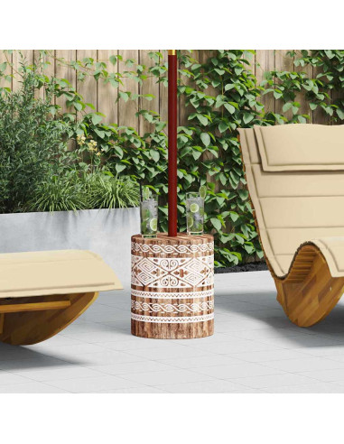 Base per ombrellone Bianco lavato Ø34 x 40 cm Legno Massello