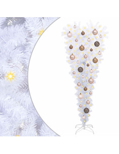 Albero di Natale artificiale Bianco 120 cm PVC e Acciaio 2